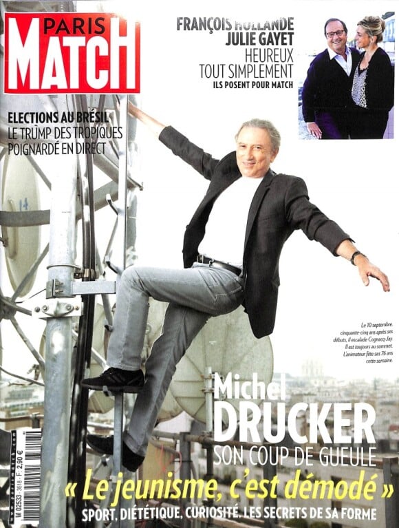 Couverture du Paris Match avec Michel Drucker. Septembre 2018.