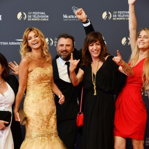 Ingrid Chauvin, Alexandre Brasseur, Anne Caillon et Solène Hébert lors du photocall de la soirée d'ouverture du 58ème festival de Télévision de Monté-Carlo au Grimaldi Forum à Monaco le 15 juin 2018. © Bruno Bebert / Bestimage