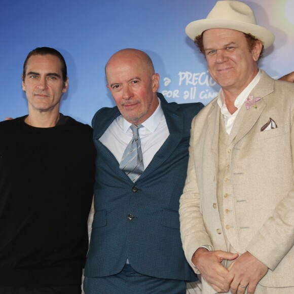 Joaquin Phoenix, Jacques Audiard, John C. Reilly au photocall du film "Les frères sisters" lors du 44ème Festival du Cinéma Américain de Deauville le 4 septembre 2018. © Denis Guignebourg / Bestimage