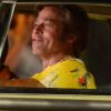 Brad Pitt au volant d'une voiture de sport Volkswagen Karmann Ghia pour le tournage du film 'Once Upon a Time in Hollywood' à Los Angeles, le 24 juillet 2018