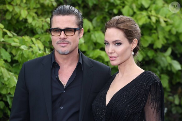 Brad Pitt et Angelina Jolie - Première du film "Maléfique" à Londres le 8 mai 2014.