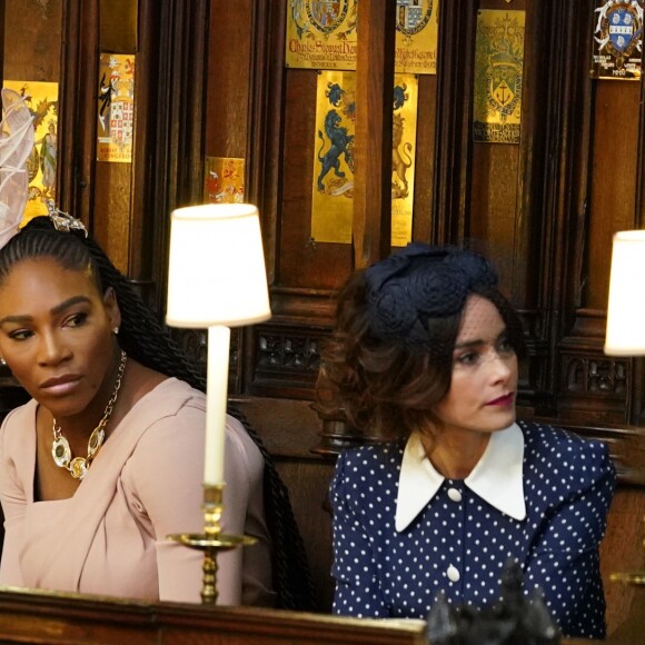 Alexis Ohanian, Serena Williams et Abigail Leigh - Les invités dans la chapelle St. George pour le mariage du prince Harry et de Meghan Markle au château de Windsor, Royaume Uni, le 19 mai 2018.