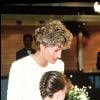 Lady Diana, le prince William et le prince Harry en avril 1992 lors de la première du film Hook.