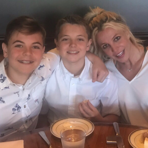 Britney Spears et ses fils Jayden et Sean. Mai 2018.