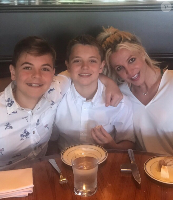 Britney Spears et ses fils Jayden et Sean. Mai 2018.