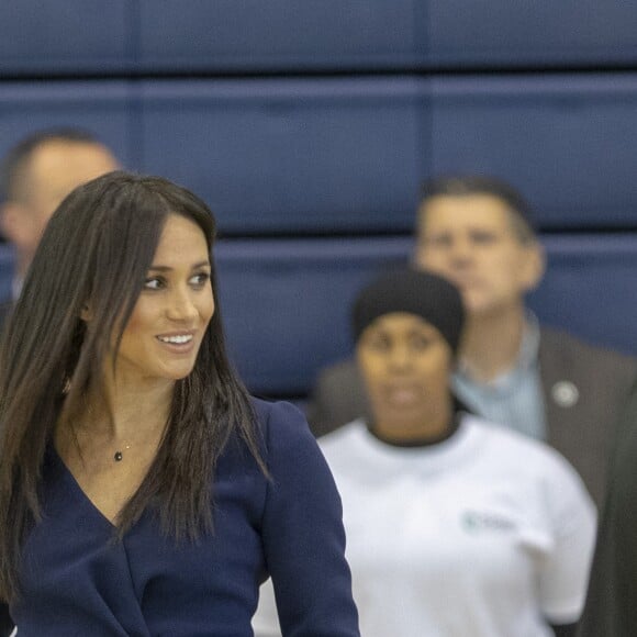 Le prince Harry et Meghan Markle, duchesse de Sussex ont pris part aux Coach Core Awards, cérémonie de récompenses précédée de quelques activités, à l'université de Loughborough (Leicestershire) le 24 septembre 2018.