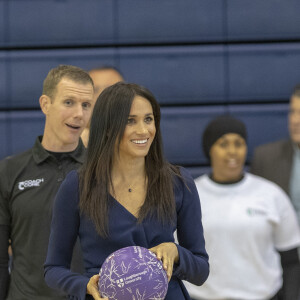 Le prince Harry et Meghan Markle, duchesse de Sussex ont pris part aux Coach Core Awards, cérémonie de récompenses précédée de quelques activités, à l'université de Loughborough (Leicestershire) le 24 septembre 2018.