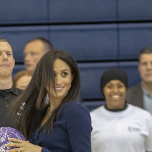 Le prince Harry et Meghan Markle, duchesse de Sussex ont pris part aux Coach Core Awards, cérémonie de récompenses précédée de quelques activités, à l'université de Loughborough (Leicestershire) le 24 septembre 2018.