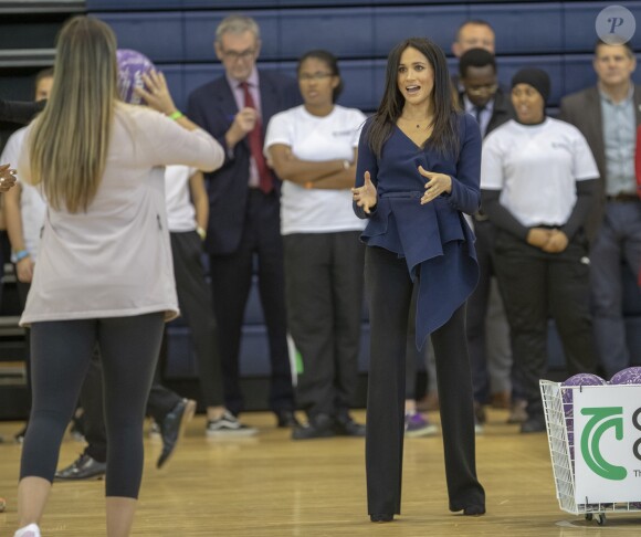 Le prince Harry et Meghan Markle, duchesse de Sussex ont pris part aux Coach Core Awards, cérémonie de récompenses précédée de quelques activités, à l'université de Loughborough (Leicestershire) le 24 septembre 2018.