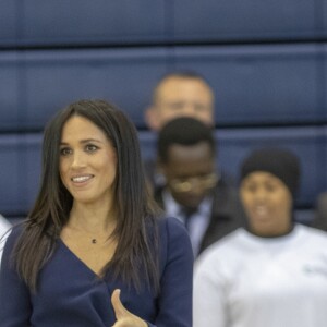 Le prince Harry et Meghan Markle, duchesse de Sussex ont pris part aux Coach Core Awards, cérémonie de récompenses précédée de quelques activités, à l'université de Loughborough (Leicestershire) le 24 septembre 2018.