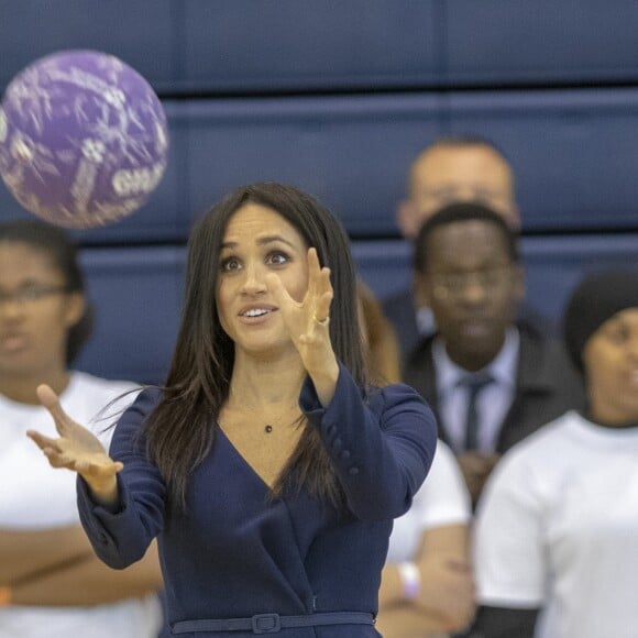 Le prince Harry et Meghan Markle, duchesse de Sussex ont pris part aux Coach Core Awards, cérémonie de récompenses précédée de quelques activités, à l'université de Loughborough (Leicestershire) le 24 septembre 2018.