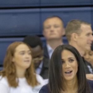 Le prince Harry et Meghan Markle, duchesse de Sussex ont pris part aux Coach Core Awards, cérémonie de récompenses précédée de quelques activités, à l'université de Loughborough (Leicestershire) le 24 septembre 2018.