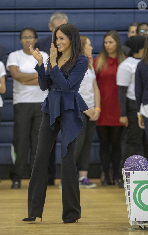 Le prince Harry et Meghan Markle, duchesse de Sussex ont pris part aux Coach Core Awards, cérémonie de récompenses précédée de quelques activités, à l'université de Loughborough (Leicestershire) le 24 septembre 2018.