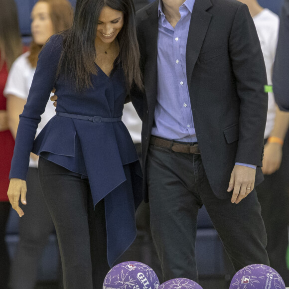 Le prince Harry et Meghan Markle, duchesse de Sussex ont pris part aux Coach Core Awards, cérémonie de récompenses précédée de quelques activités, à l'université de Loughborough (Leicestershire) le 24 septembre 2018.