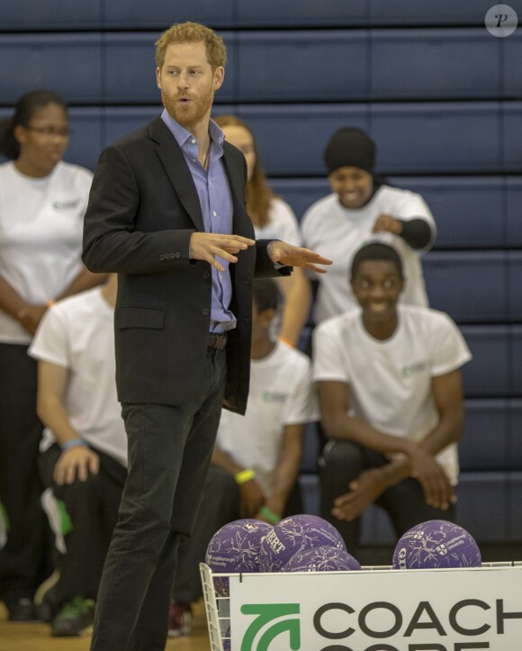 Le prince Harry et Meghan Markle, duchesse de Sussex ont pris part aux Coach Core Awards, cérémonie de récompenses précédée de quelques activités, à l'université de Loughborough (Leicestershire) le 24 septembre 2018.