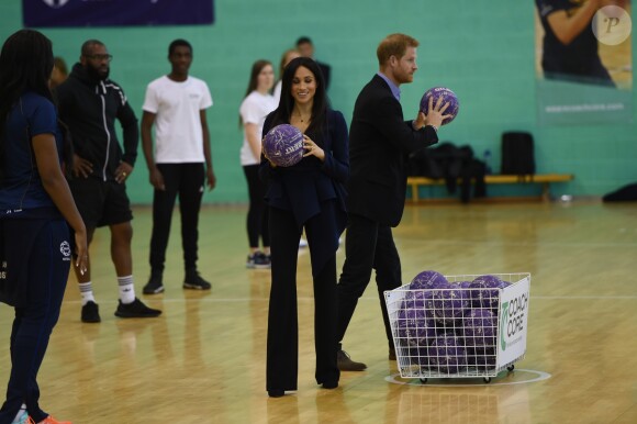 Le prince Harry et Meghan Markle, duchesse de Sussex ont pris part aux Coach Core Awards, cérémonie de récompenses précédée de quelques activités, à l'université de Loughborough (Leicestershire) le 24 septembre 2018.