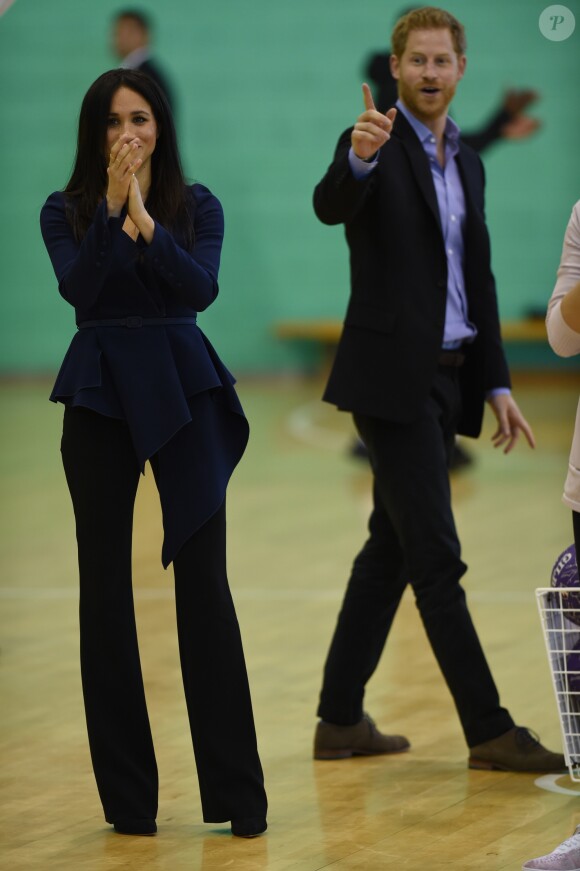 Le prince Harry et Meghan Markle, duchesse de Sussex ont pris part aux Coach Core Awards, cérémonie de récompenses précédée de quelques activités, à l'université de Loughborough (Leicestershire) le 24 septembre 2018.