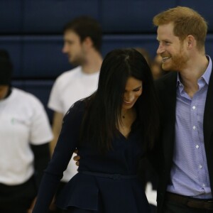 Le prince Harry et Meghan Markle, duchesse de Sussex, assistaient le 24 septembre 2018 aux Coach Core Awards, cérémonie de récompenses précédée de quelques activités, à l'université de Loughborough (Leicestershire). 