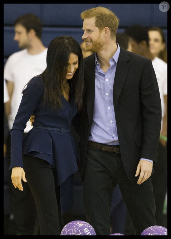 Le prince Harry et Meghan Markle, duchesse de Sussex, assistaient le 24 septembre 2018 aux Coach Core Awards, cérémonie de récompenses précédée de quelques activités, à l'université de Loughborough (Leicestershire). 