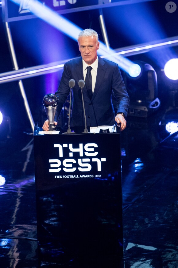 Didier Deschamps (sélectionneur de l'équipe de France) - sacré meilleur entraîneur de l'année 2018 lors de la cérémonie des Trophées Fifa 2018 au Royal Festival Hall à Londres, Royaume Uni, le 25 septembre 2018. © Cyril Moreau/Bestimage