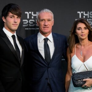 Didier Deschamps, sa femme Claude et leur fils Dylan - Les célébrités arrivent à la cérémonie des Trophées Fifa 2018 au Royal Festival Hall à Londres, Royaume Uni, le 25 septembre 2018. © Cyril Moreau/Bestimage