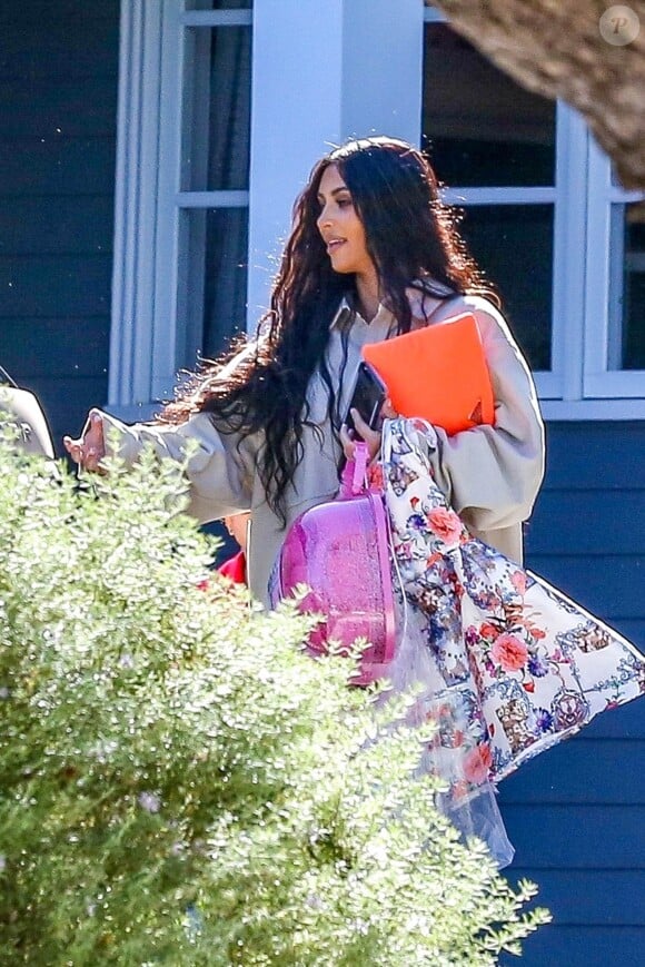 Exclusif - Kim Kardashian accompagne sa fille North West à une fête d'anniversaire à Pacific Palisades le 22 septembre 2018.