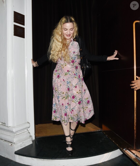 Exclusif - Madonna à la sortie du restaurant Casa Cruz dans le quartier de Notting Hill, à Londres, Royaume Uni, le 6 septembre 2018.