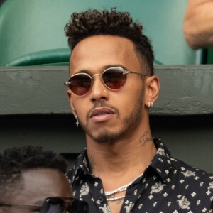 Lewis Hamilton - Les célébrités dans les tribunes lors du tournoi de Wimbledon "The Championships" à Londres, le 14 juillet 2018