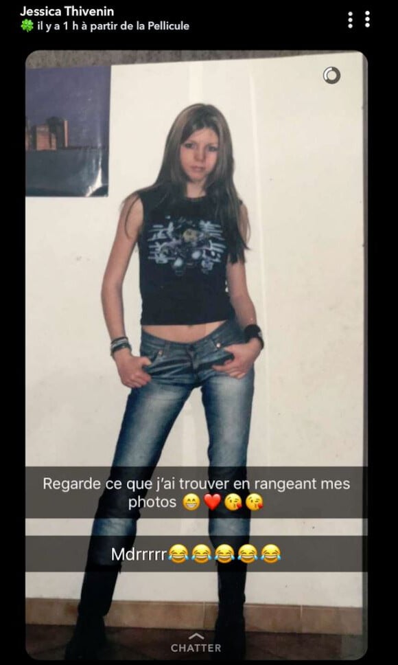 Jessica Thivenin (Les Marseillais) dévoile une photo d'elle plus jeune - Snapchat, 27 septembre 2018