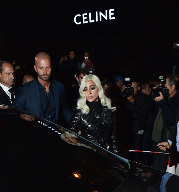 Lady Gaga - Défilé Céline, collections prêt-à-porter et homme printemps-été 2019 à l'Hôtel de Ville de Paris le 28 septembre 2018.