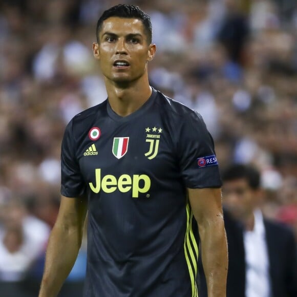 Cristiano Ronaldo lors du match de Champion's League "Valence - Juventus (0-2)" au stade Mestalla à Valence, le 19 septembre 2018.