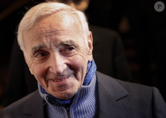 Le chanteur Charles Aznavour lors du dîner annuel du Conseil de Coordination des Organisations Arméniennes de France (CCAF) à l'hôtel du Collectionneur à Paris, le 8 février 2017. © Christophe Ena/Pool/Bestimage