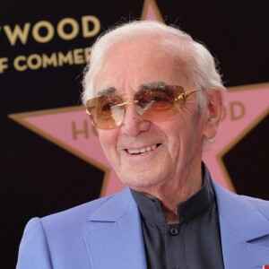 Charles Aznavour reçoit son étoile sur le Hollywood Walk of Fame à Los Angeles, le 24 août 2017. © Chris Delmas/Bestimage