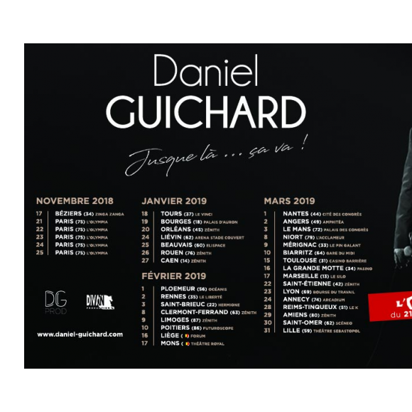 Daniel Guichard en tournée en France et en Belgique.