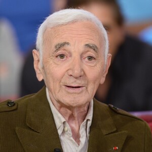 Charles Aznavour - Enregistrement de l'émission "Vivement Dimanche" à Paris le 27 mai 2015.