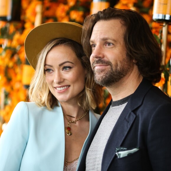 Olivia Wilde et son compagnon Jason Sudeikis à la 9ème édition du "Veuve Clicquot Polo Classic" au Will Roger State Historic Park à Los Angeles, le 6 octobre 2018.