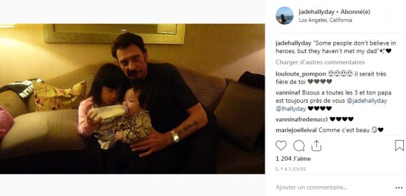 Jade Hallyday se souvient tendrement de son papa Johnny Hallyday sur Instagram le 6 octobre 2018, avant de partir pour Paris.