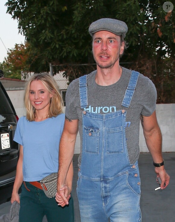 Exclusif - Kristen Bell et son mari Dax Shepard arrivent au spectacle de Ellen DeGeneres au théêtre The Largo à West Hollywood le 2 août 2018.