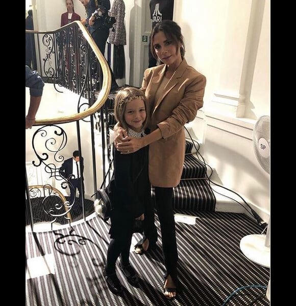 Victoria Beckham et sa fille Harper à Londres. Septembre 2018.