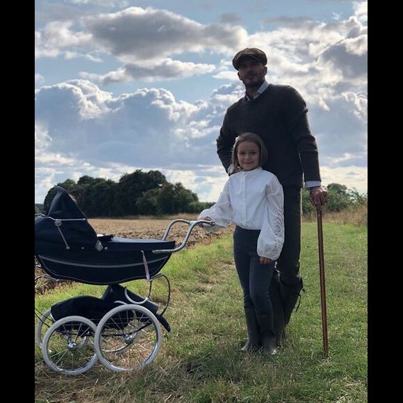 David et Harper Beckham. Août 2018.