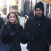 Mena Suvari et son compagnon Michael Hope - Les célébrités arrivent à l'émission AOL Build Series à New York, le 5 février 2018