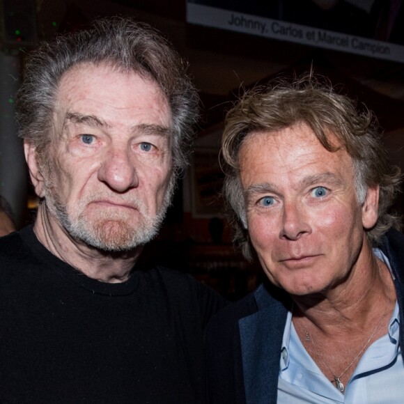 Eddy Mitchell et Franck Dubosc - Soirée en l'honneur de Nathalie Baye, organisée par Louis Michel Colla, à La Chope des Puces, restaurant mythique de Marcel Campion à Saint-Ouen. Le 30 avril 2018 © Cyril Moreau / Bestimage