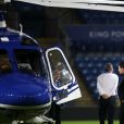 Photo de l'hélicoptère de Vichai Srivaddhanaprabha, président de Leicester City, quittant le King Power Stadium. Le 27 octobre 2018, cet engin s'est crashé juste après avoir quitté l'enceinte.