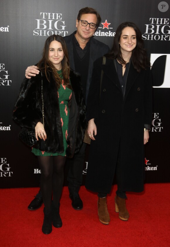 Bob Saget et ses filles Lara Melanie Saget et Aubrey Saget à la première de 'The Big Short' au théâtre Ziegfeld à New York, le 23 novembre 2015