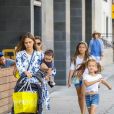 Exclusif - Jessica Alba fait du shopping avec ses 3 enfants Honor, Haven et Hayes Alba Warren à Beverly Hills. Le 10 août 2018