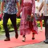 Le prince Harry, duc de Sussex et sa femme Meghan Markle, duchesse de Sussex (enceinte) visitent le campus de l'Université du Pacifique Sud à Suva lors de leur voyage officiel aux îles Fidji, le 24 octobre 2018.