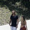 Exclusif - Joakim Noah et sa petite amie Isabelle Cutrim quittent une "house party" à Malibu en californie le 16 juillet 2017.