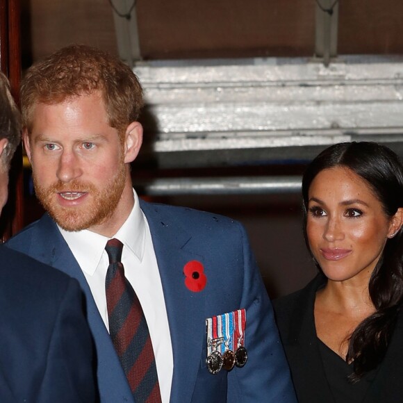 Meghan Markle (enceinte), duchesse de Sussex et le prince Harry, duc de Sussex - La famille royale d'Angleterre au Royal Albert Hall pour le concert commémoratif "Royal British Legion Festival of Remembrance" à Londres. Le 10 novembre 2018