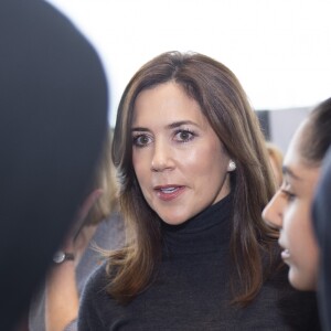 La princesse Mary de Danemark lors du vernissage de l'exposition Childmothers à Aarhus le 12 novembre 2018