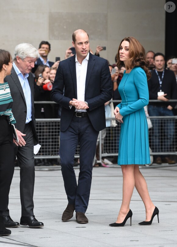 La duchesse Catherine de Cambridge et le prince William étaient en visite au siège de la BBC à Londres le 15 novembre 2018 dans le cadre de la Semaine anti-harcèlement en Grande-Bretagne.